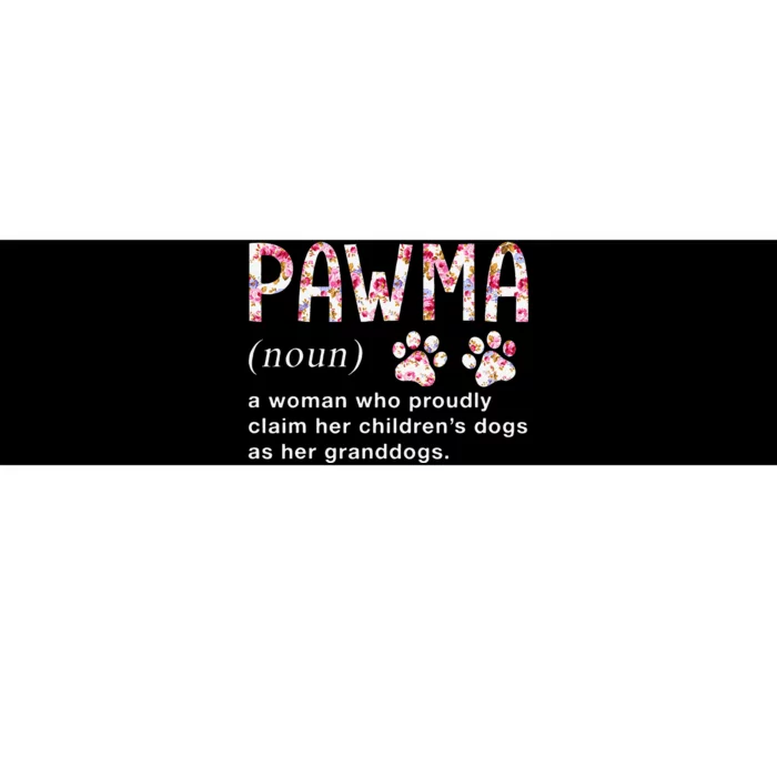 Floral Art Pawma Noun Definition Mama Grandma Dog Lovers Bumper Sticker