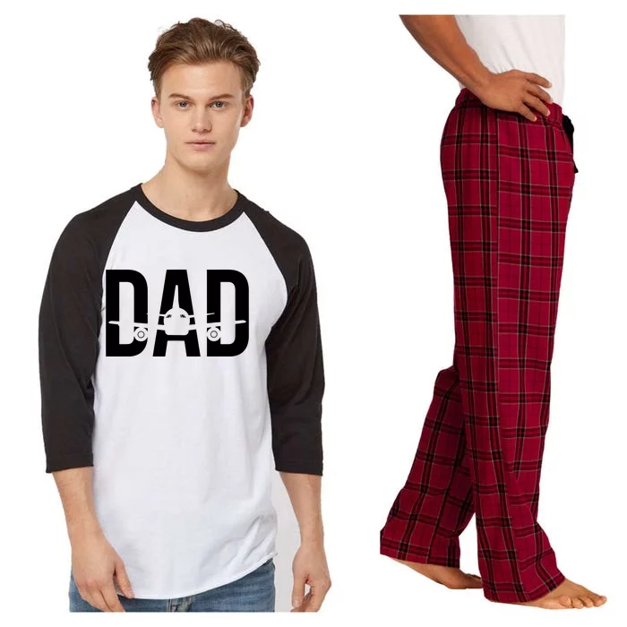 Funny Airplane Pilot Dad Aviation Lover Gift Dad Pilot Raglan Sleeve Pajama Set