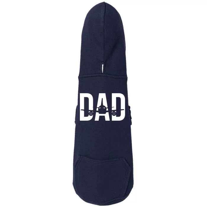 Funny Airplane Pilot Dad Aviation Lover Gift Dad Pilot Doggie 3-End Fleece Hoodie