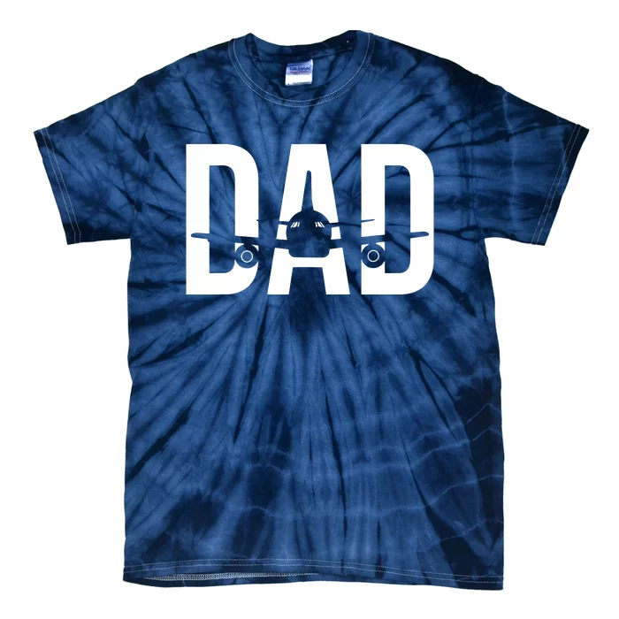 Funny Airplane Pilot Dad Aviation Lover Gift Dad Pilot Tie-Dye T-Shirt