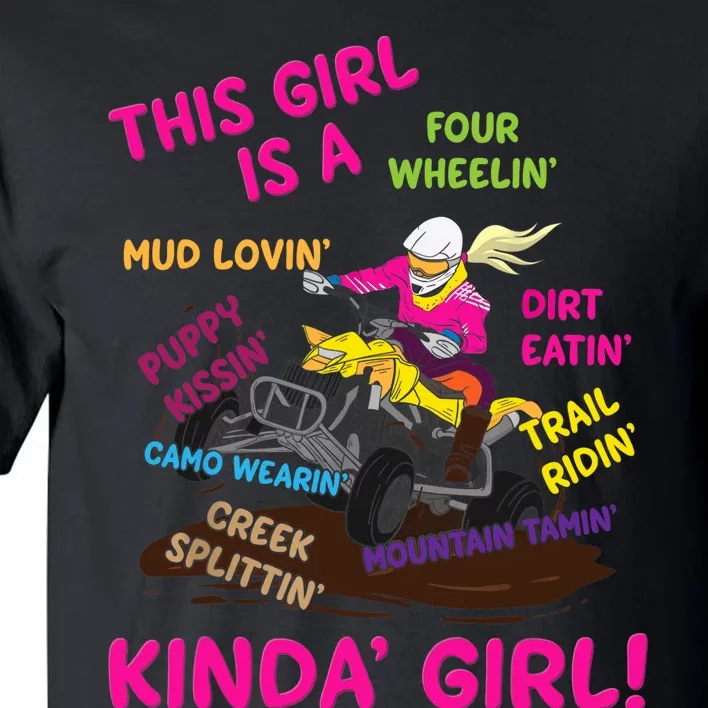 Funny ATV Quad Biking Saying ATV Girl Four Wheeler Girls Tall T-Shirt