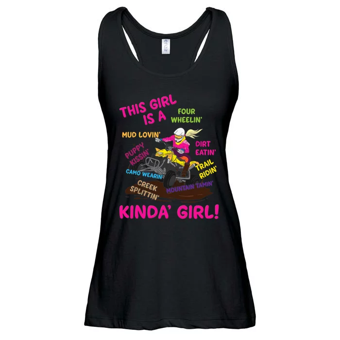 Funny ATV Quad Biking Saying ATV Girl Four Wheeler Girls Ladies Essential Flowy Tank