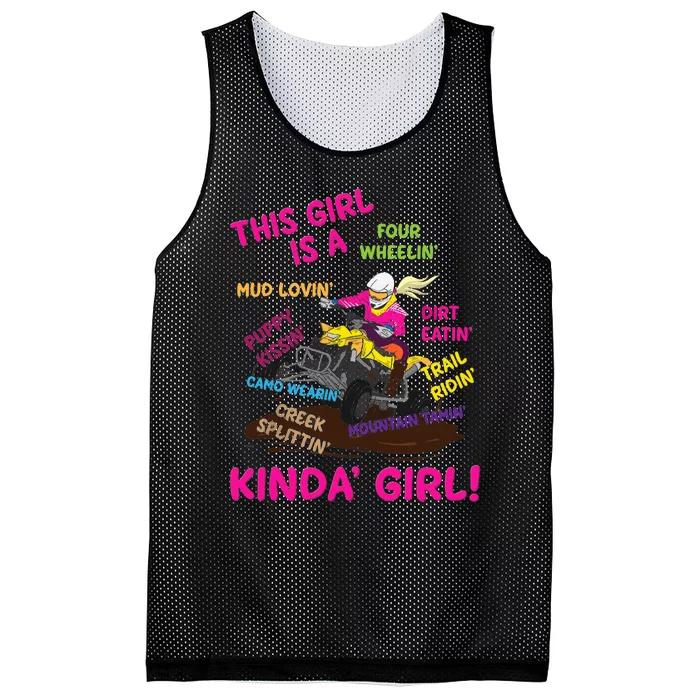 Funny ATV Quad Biking Saying ATV Girl Four Wheeler Girls Mesh Reversible Basketball Jersey Tank