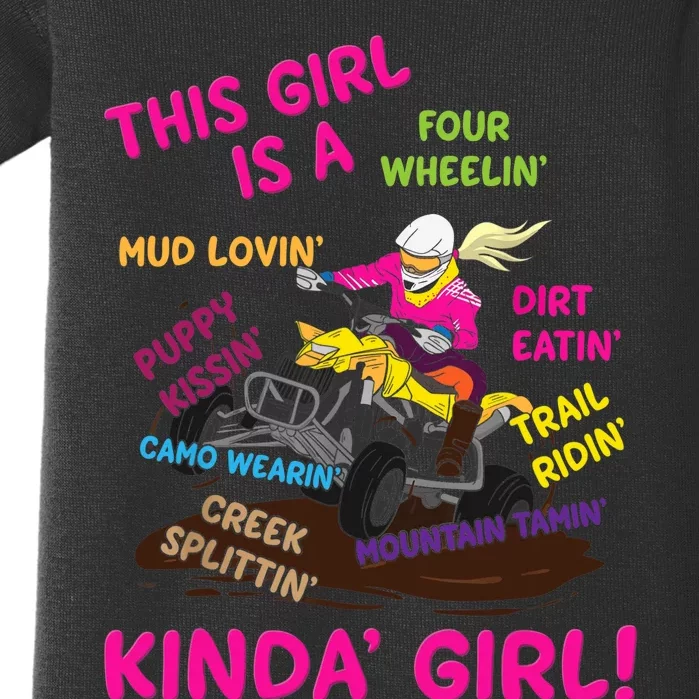 Funny ATV Quad Biking Saying ATV Girl Four Wheeler Girls Baby Bodysuit