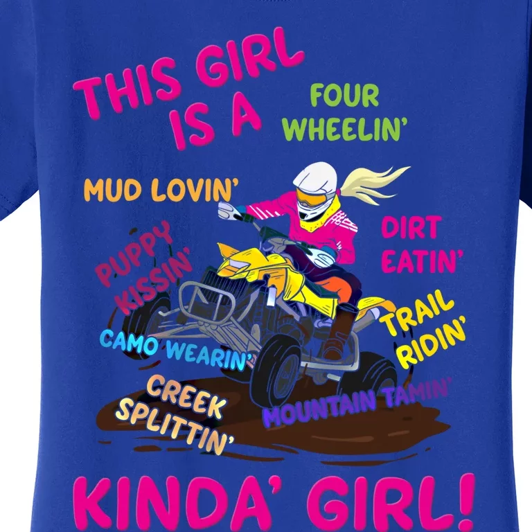 Funny Atv Quad Biking Saying Gift Atv Gift Four Wheeler Gift Women's T-Shirt