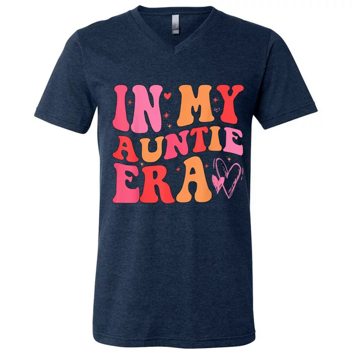 Funny Aunt Quote In My Auntie Era niece nephew matching cool V-Neck T-Shirt