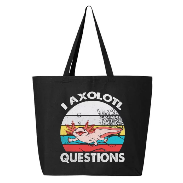 Funny Axolotl Questions Vintage Axolotl Gift 25L Jumbo Tote