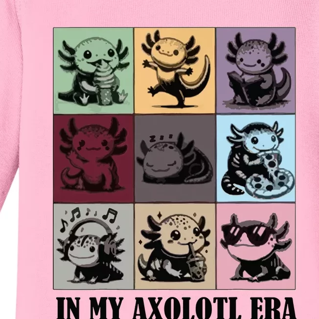 Funny Axolotl Quote In My Axolotl Era Graphic Cool Axolotl Baby Long Sleeve Bodysuit