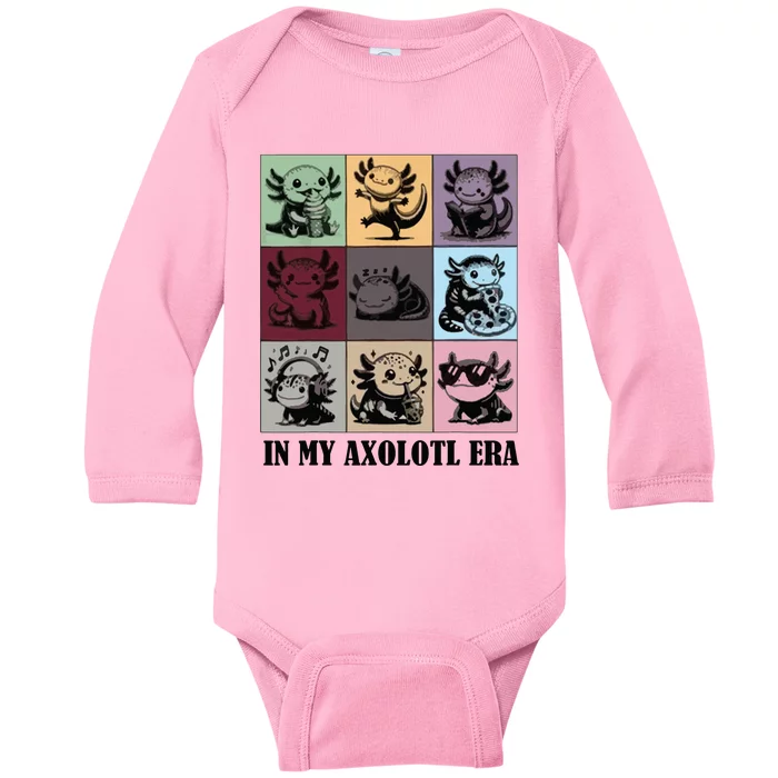 Funny Axolotl Quote In My Axolotl Era Graphic Cool Axolotl Baby Long Sleeve Bodysuit