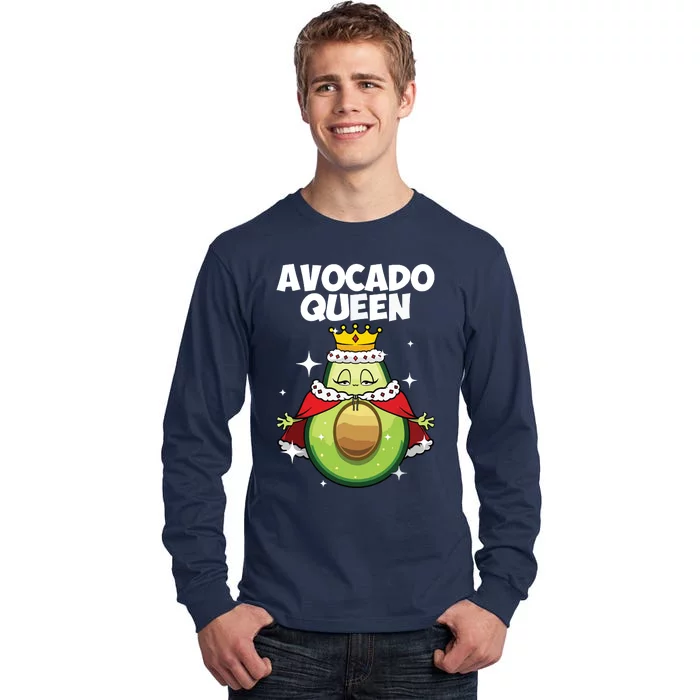 Funny Avocado Queen Gift For Girl Women Cool Avocado Lover Tall Long Sleeve T-Shirt