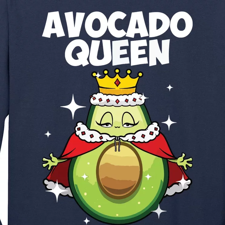 Funny Avocado Queen Gift For Girl Women Cool Avocado Lover Tall Long Sleeve T-Shirt