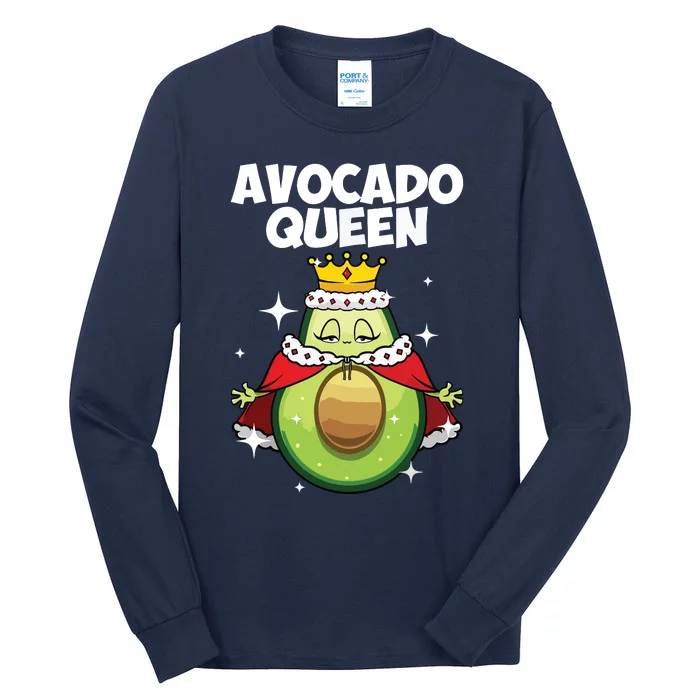 Funny Avocado Queen Gift For Girl Women Cool Avocado Lover Tall Long Sleeve T-Shirt