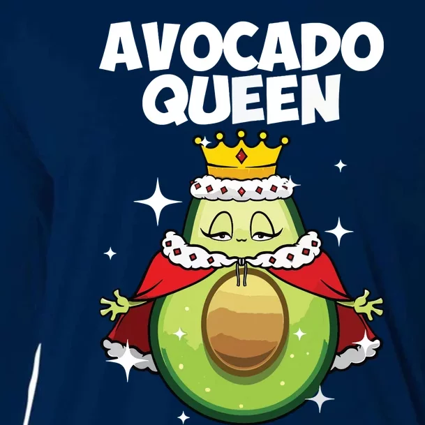 Funny Avocado Queen Gift For Girl Women Cool Avocado Lover Cooling Performance Long Sleeve Crew