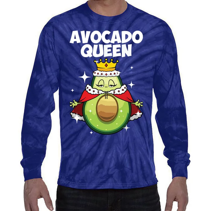 Funny Avocado Queen Gift For Girl Women Cool Avocado Lover Tie-Dye Long Sleeve Shirt