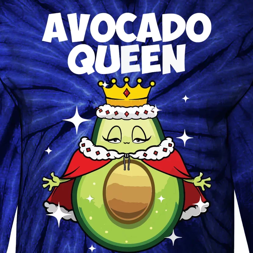 Funny Avocado Queen Gift For Girl Women Cool Avocado Lover Tie-Dye Long Sleeve Shirt