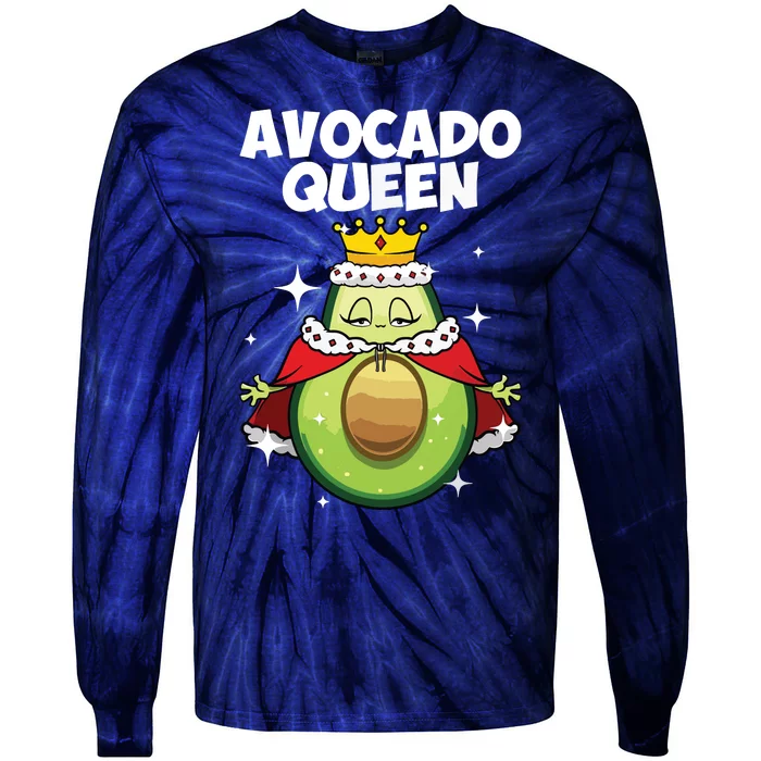 Funny Avocado Queen Gift For Girl Women Cool Avocado Lover Tie-Dye Long Sleeve Shirt