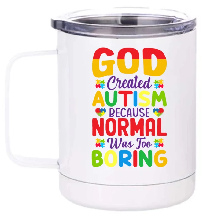 Funny Autism Quotes Motivational Autism Slogans Autism Awareness Puzzle Pieces Front & Back 12oz Stainless Steel Tumbler Cup