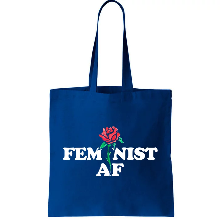 Feminist Af Red Rose Design Gift Tote Bag