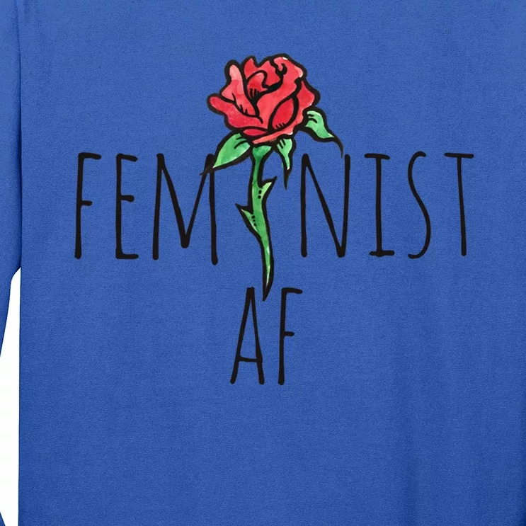 Feminist Af Red Rose Feminism Cool Gift Long Sleeve Shirt