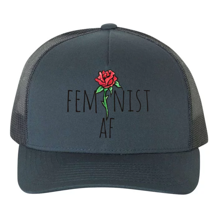 Feminist Af Red Rose Feminism Cool Gift Yupoong Adult 5-Panel Trucker Hat