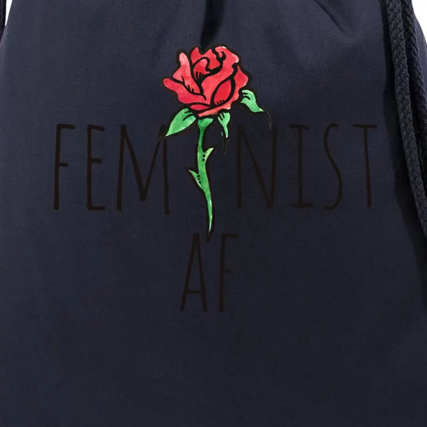 Feminist Af Red Rose Feminism Cool Gift Drawstring Bag