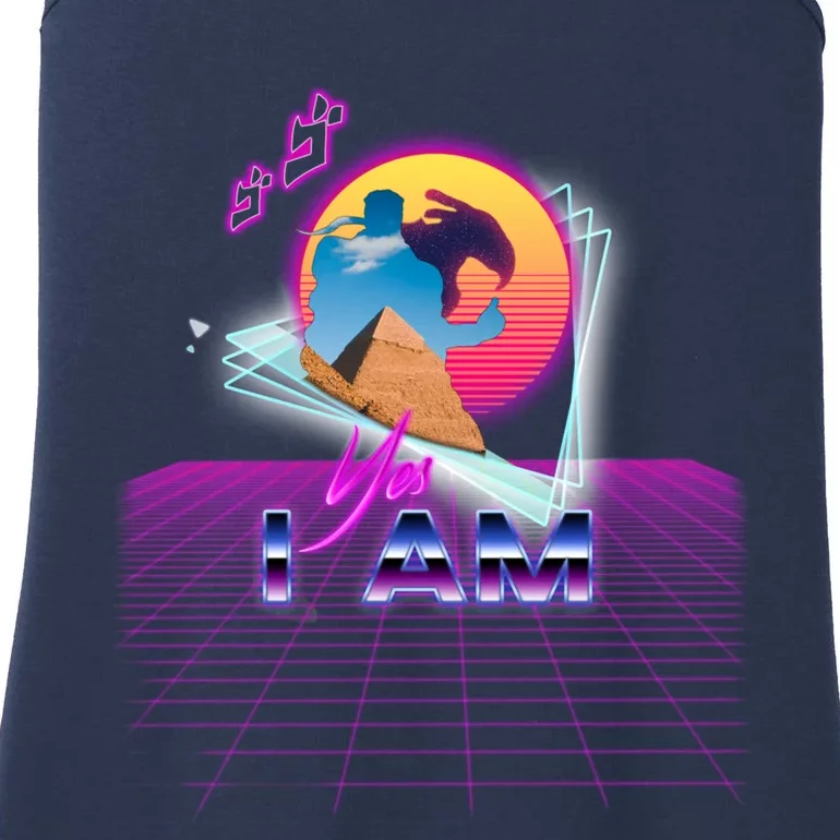 Funny Aesthetic Retro Vaporwave Synthwave Avdol Yes I Am Meme Quote Ladies Essential Tank