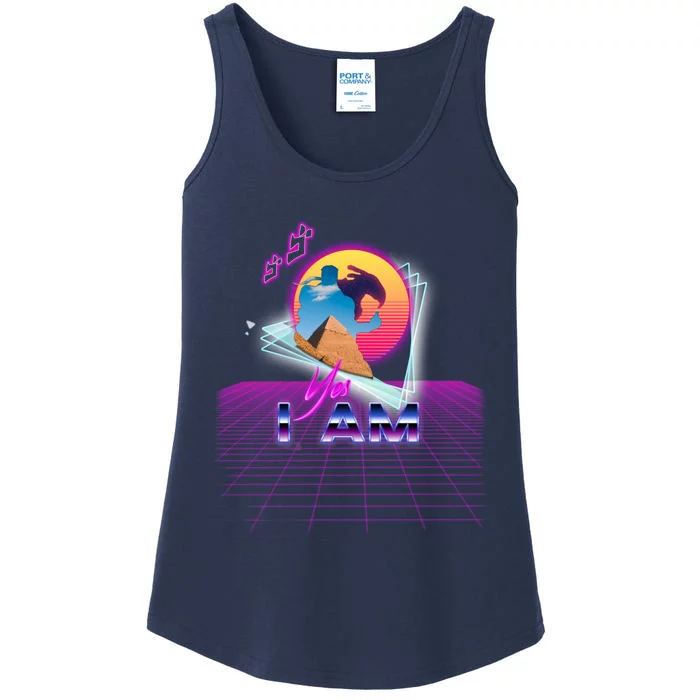 Funny Aesthetic Retro Vaporwave Synthwave Avdol Yes I Am Meme Quote Ladies Essential Tank