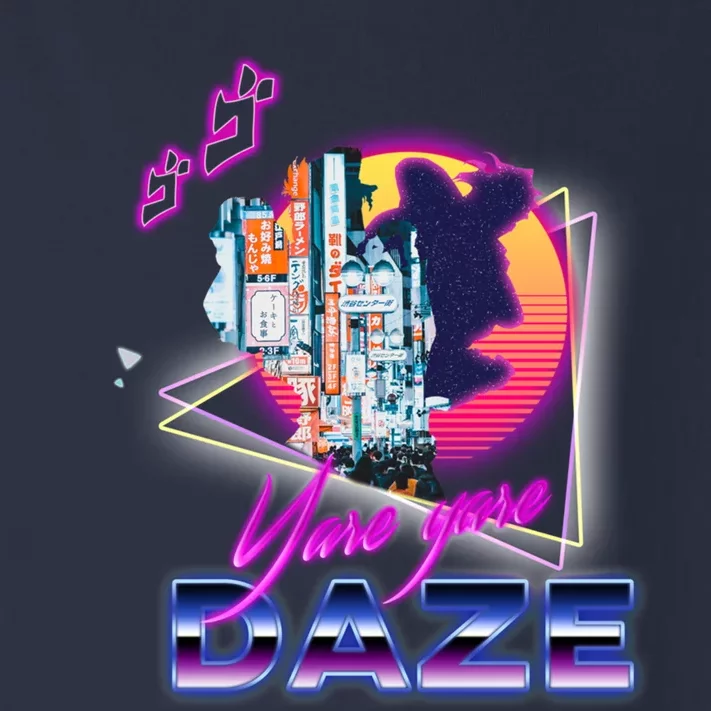 Funny Aesthetic Retro Vaporwave Synthwave Yare Yare Daze Meme Quote Toddler Long Sleeve Shirt