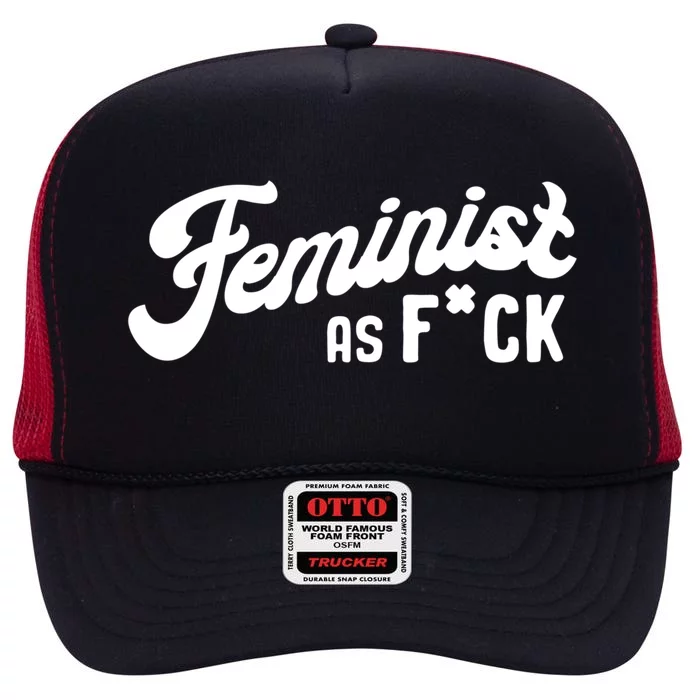 Feminist Af Retro Vintage 60s 70s Feminism Gift High Crown Mesh Trucker Hat