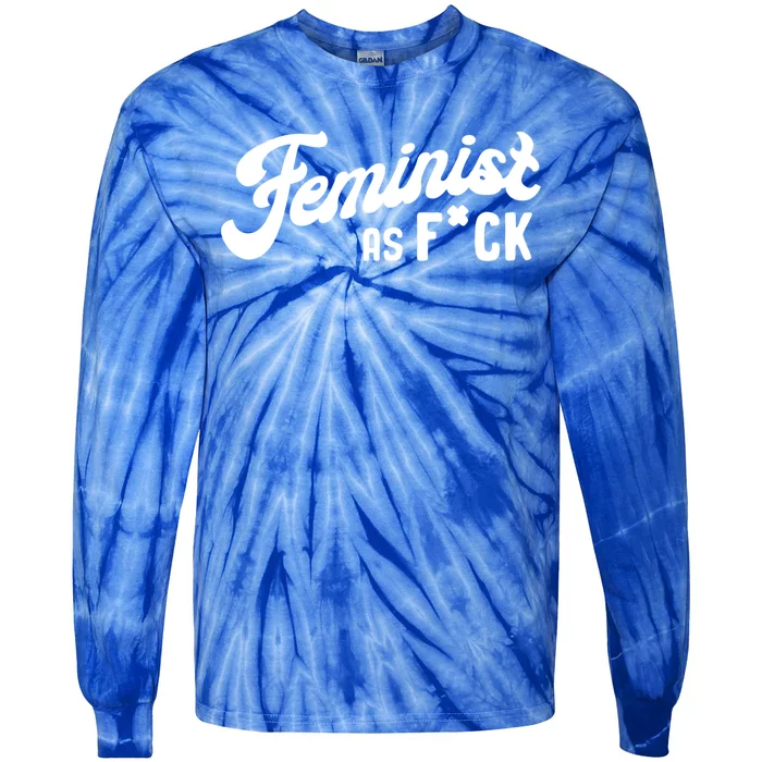 Feminist Af Retro Vintage 60s 70s Feminism Gift Tie-Dye Long Sleeve Shirt