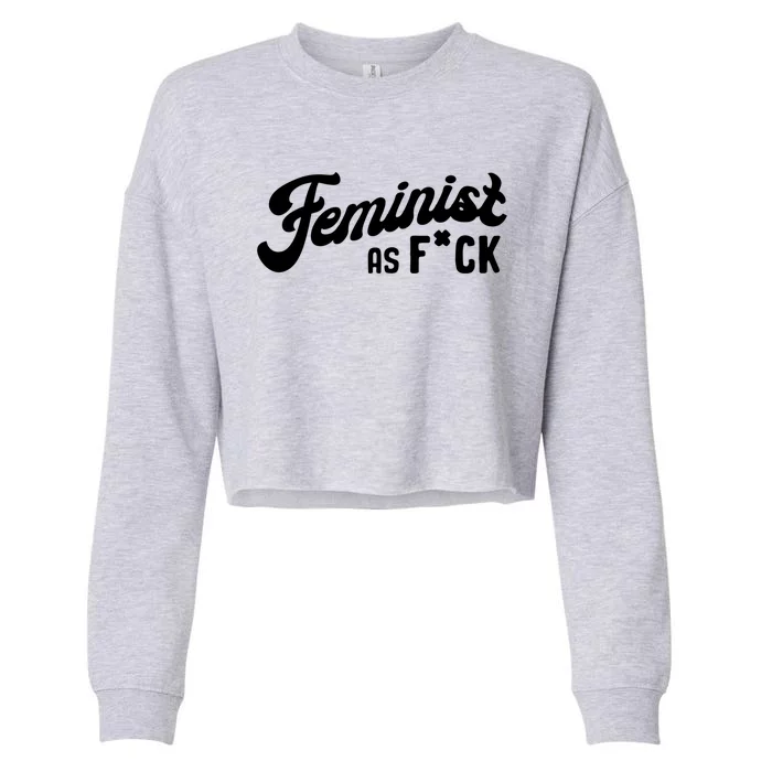 Feminist Af Retro Vintage 60s 70s Feminism Gift Cropped Pullover Crew