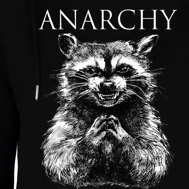 Funny Anarchy Raccoon Political For Ancomm Liberal Classic Womens Funnel Neck Pullover Hood