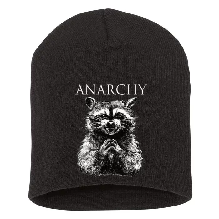 Funny Anarchy Raccoon Political For Ancomm Liberal Classic Short Acrylic Beanie