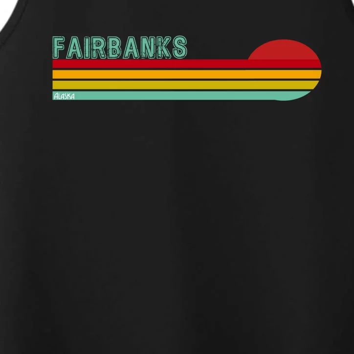 Fairbanks Alaska Retro Sunset Performance Tank