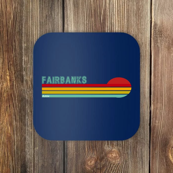 Fairbanks Alaska Retro Sunset Coaster