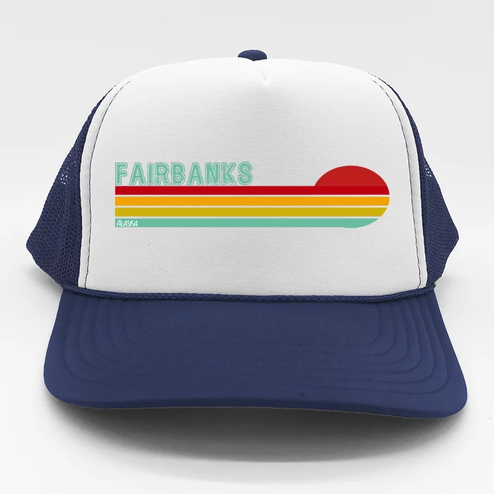 Fairbanks Alaska Retro Sunset Trucker Hat