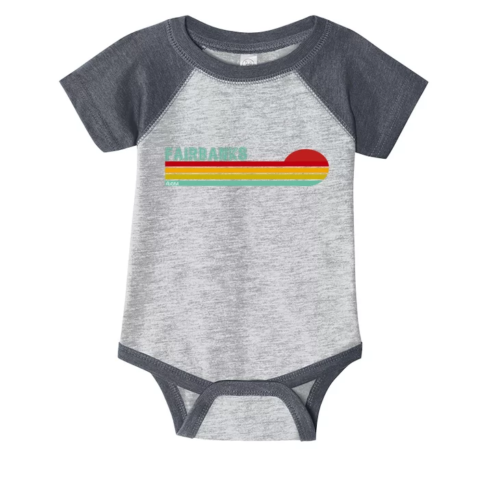 Fairbanks Alaska Retro Sunset Infant Baby Jersey Bodysuit