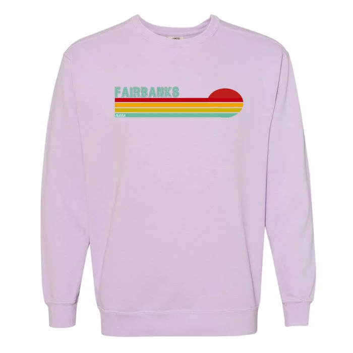 Fairbanks Alaska Retro Sunset Garment-Dyed Sweatshirt