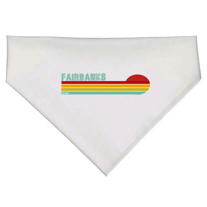 Fairbanks Alaska Retro Sunset USA-Made Doggie Bandana