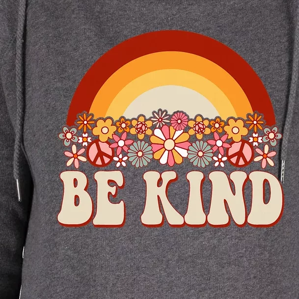 Flowers And Rainbow Unity Day Orange Be Kind Anti Bullying Womens Funnel Neck Pullover Hood