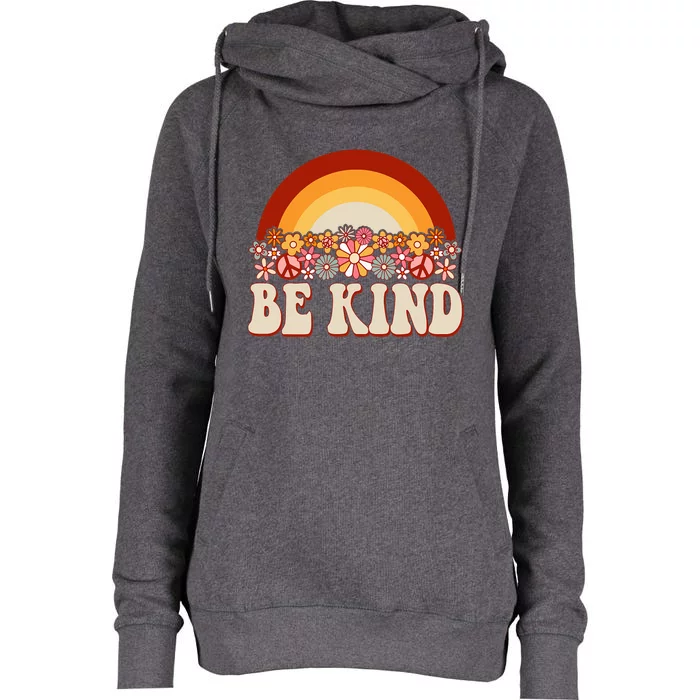 Flowers And Rainbow Unity Day Orange Be Kind Anti Bullying Womens Funnel Neck Pullover Hood