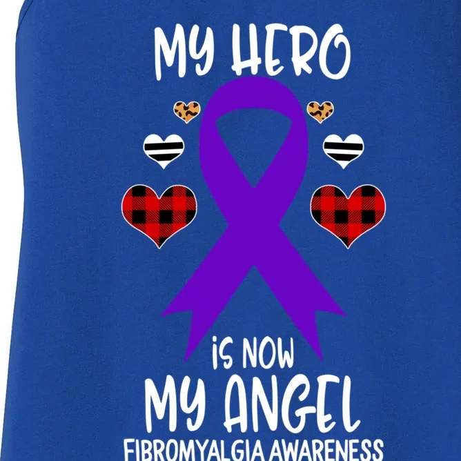 Fibromyalgia Awareness Remembrance Hero Is Now My Angel Gift Women's Racerback Tank