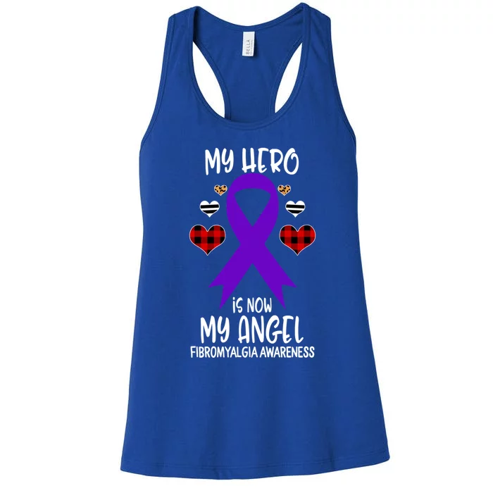 Fibromyalgia Awareness Remembrance Hero Is Now My Angel Gift Women's Racerback Tank