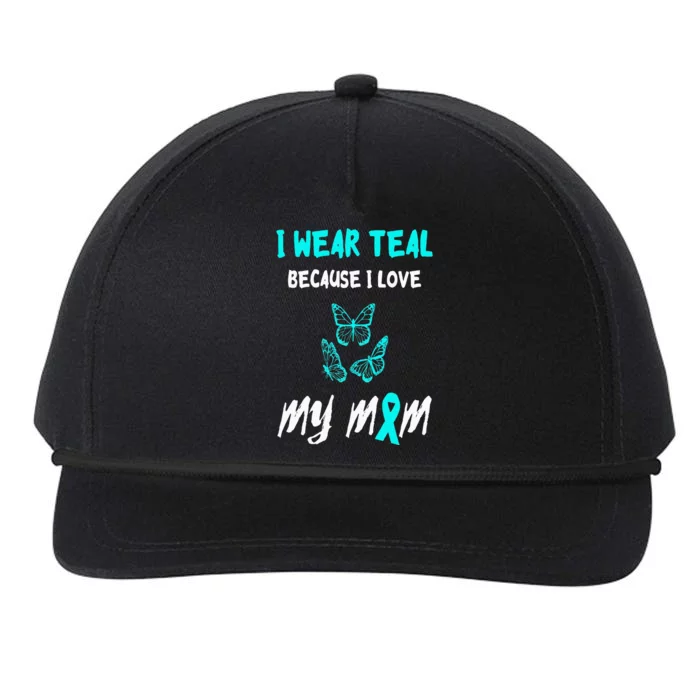 Food Allergy Ribbon I Love My Mom Food Allergy Awareness Snapback Five-Panel Rope Hat