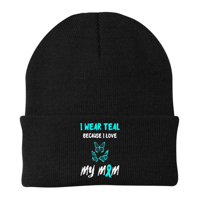 Food Allergy Ribbon I Love My Mom Food Allergy Awareness Knit Cap Winter Beanie