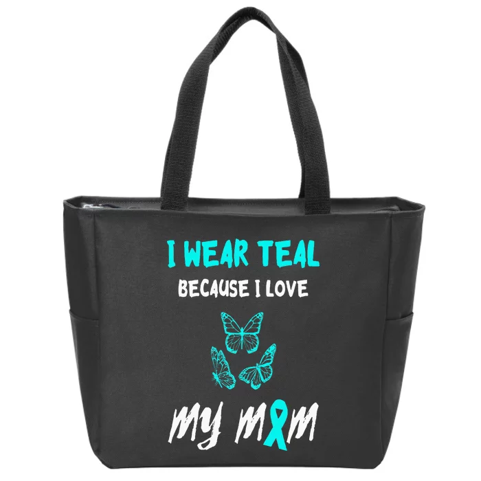 Food Allergy Ribbon I Love My Mom Food Allergy Awareness Zip Tote Bag