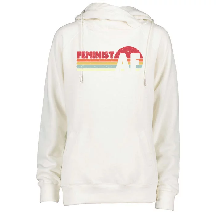 Feminist Af Retro Feminism Cool Gift Womens Funnel Neck Pullover Hood