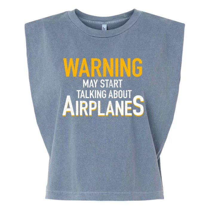 Funny Airplane Rc Pilot Flying Gift Warning Airplanes Meaningful Gift Garment-Dyed Women's Muscle Tee