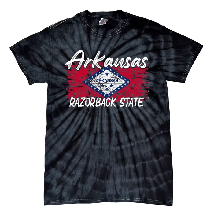 Funny Arkansas Razorback State Tie-Dye T-Shirt