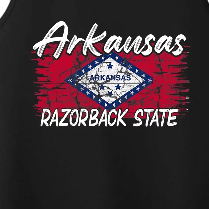 Funny Arkansas Razorback State Performance Tank